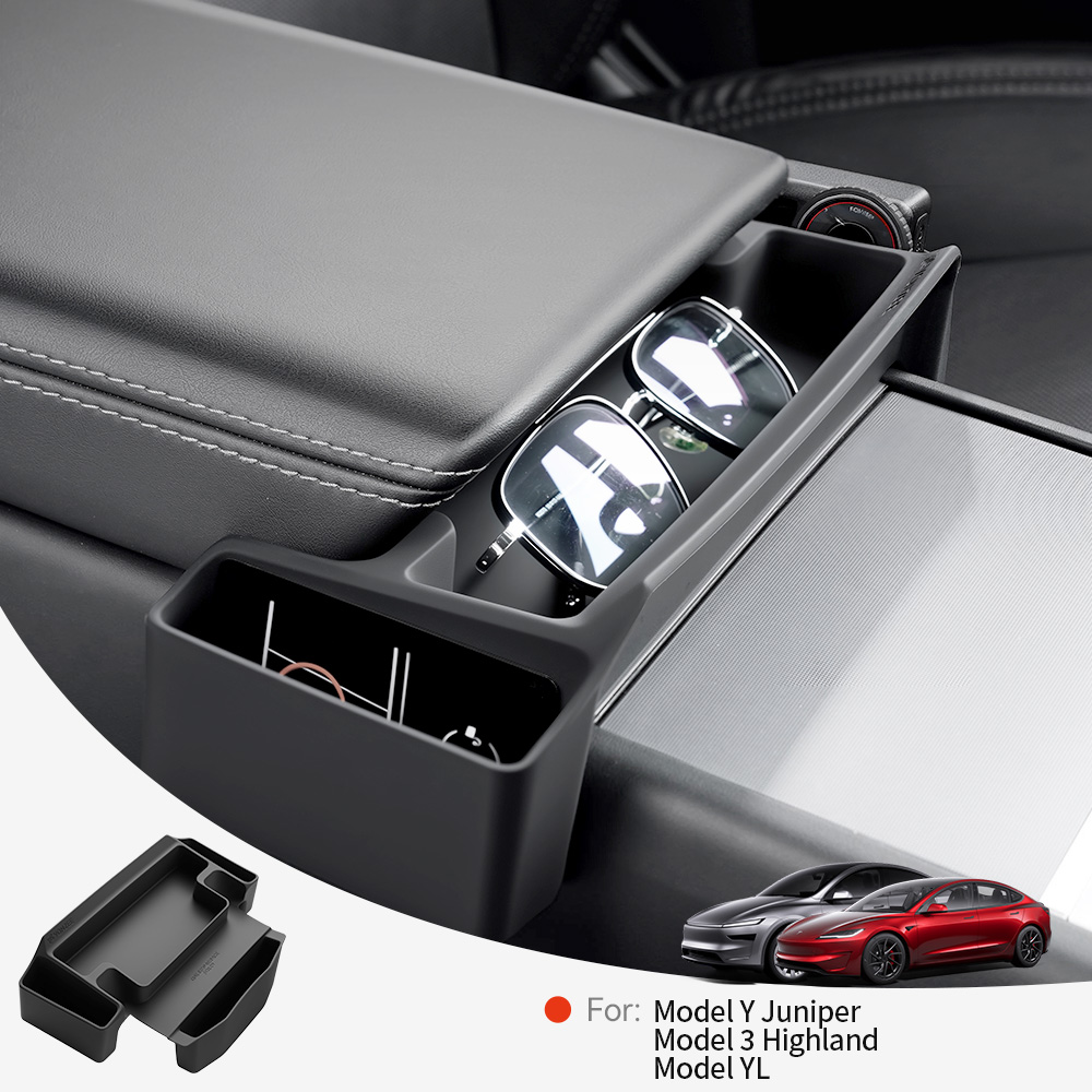 Car Accessories Essentials - YZ Mittelkonsolen-Armlehnen-Aufbewahrungsbox für Tesla Model 3