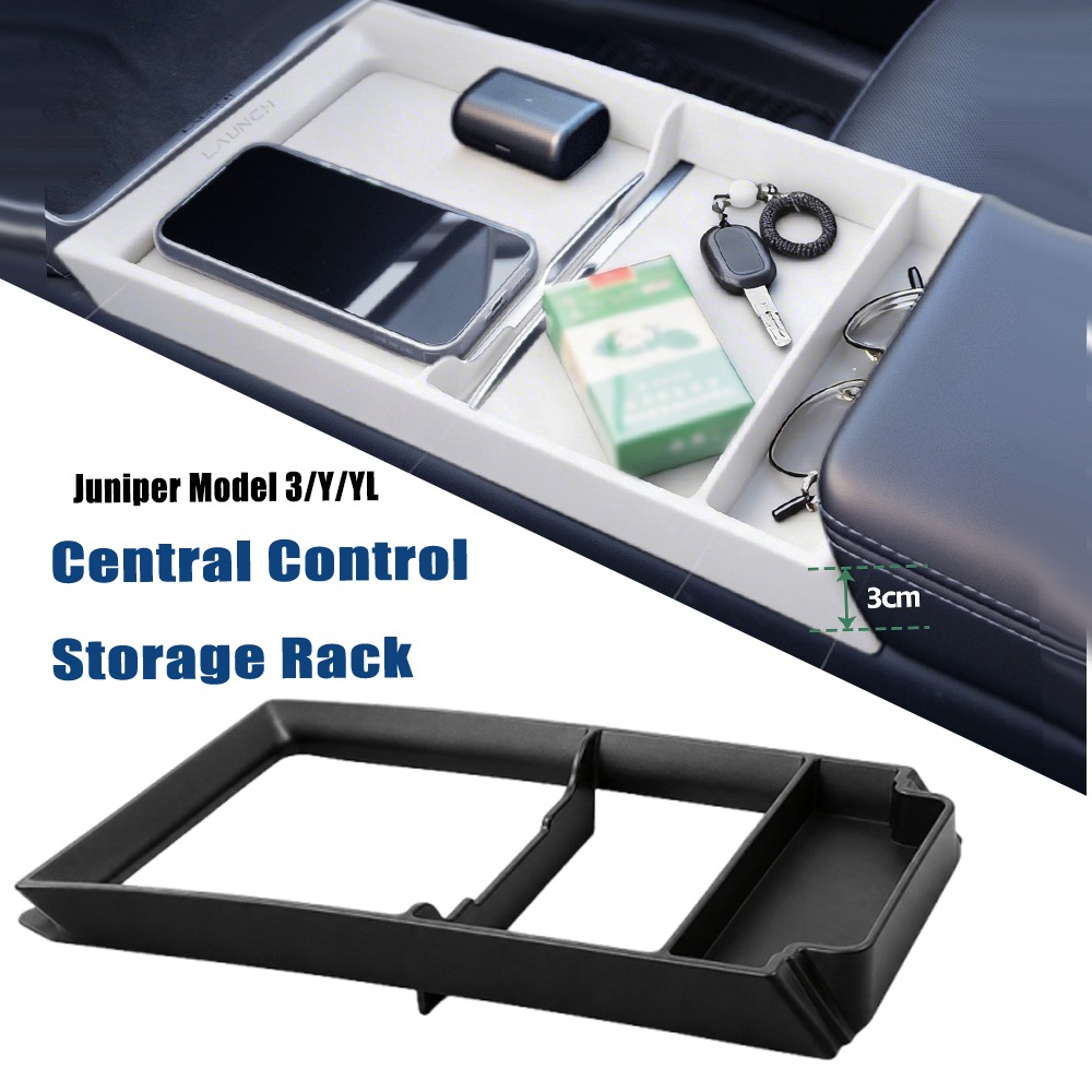 Car Accessories Essentials - Rutschfeste Mittelkonsolen-Aufbewahrungsschale für Tesla Juniper Model