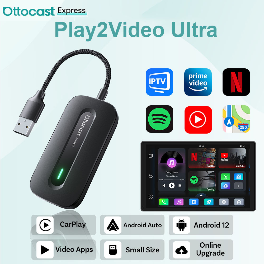 Car Accessories Youtube - OTTOCAST Play2Video Express Kabelloser CarPlay Android